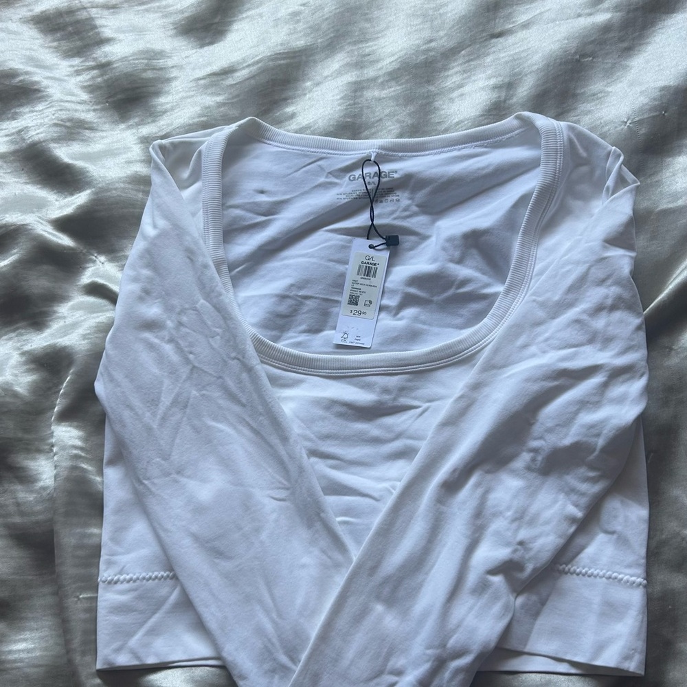 Garage White Long Sleeve Tee